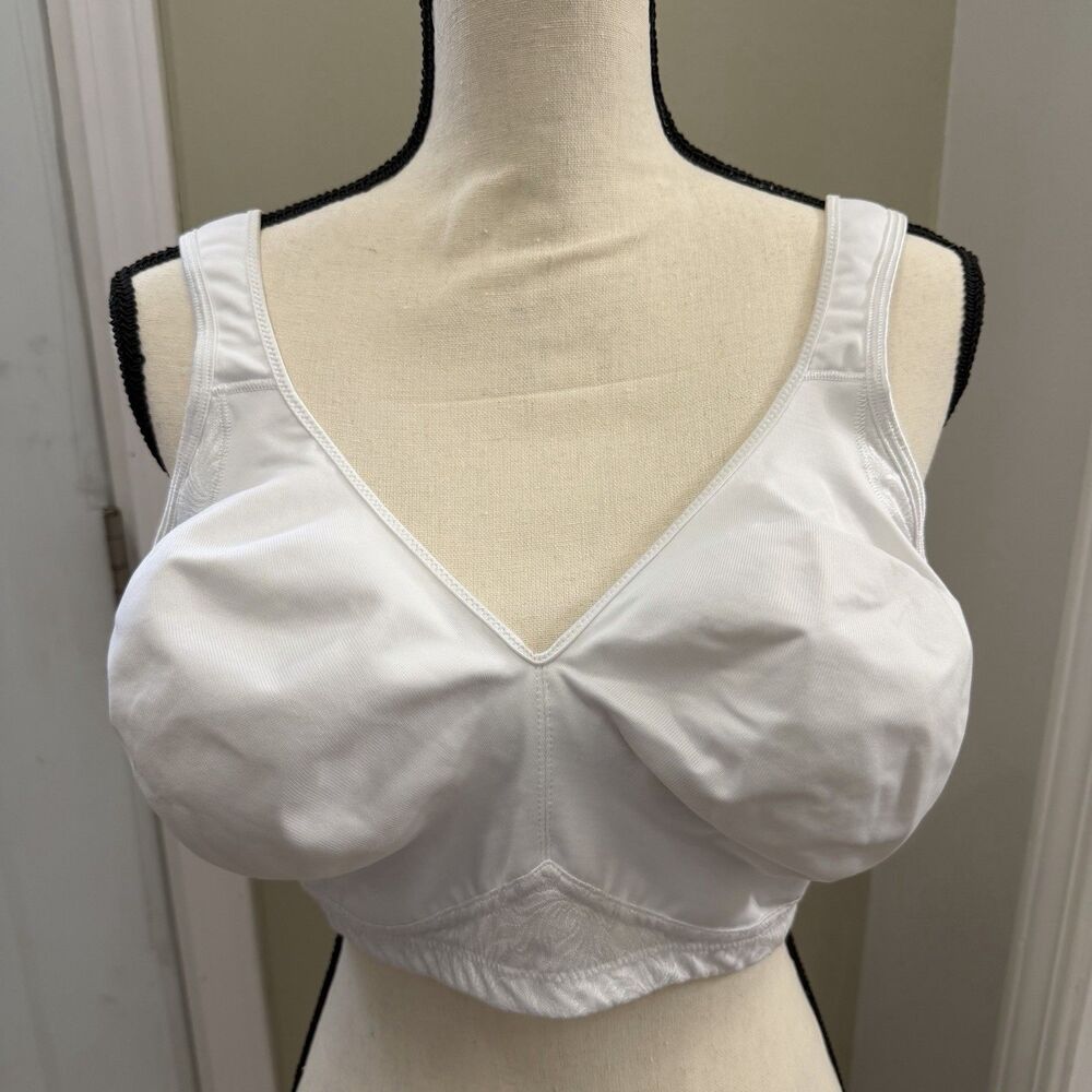 PLAYTEX 18 HOUR Women Size 44D Cool Comfort Wirefree 4 Way Support Bra White